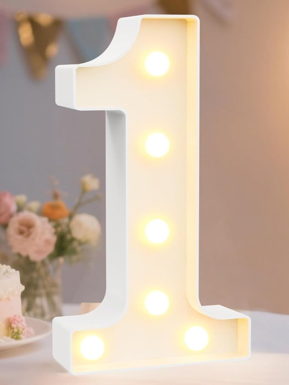 Decorative Led Light Up Number Letters, White Plastic Marquee Number Lights Sign